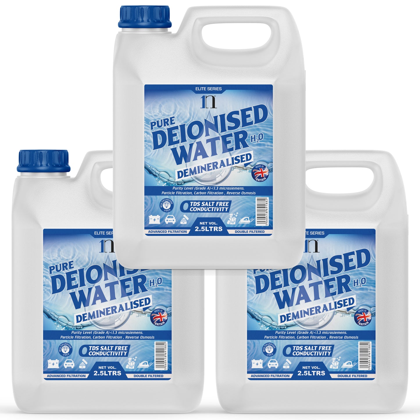 Pure Deionised Water 1L , 2.5L , 5L