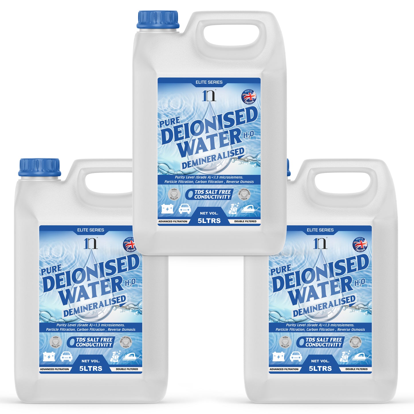 Pure Deionised Water 1L , 2.5L , 5L