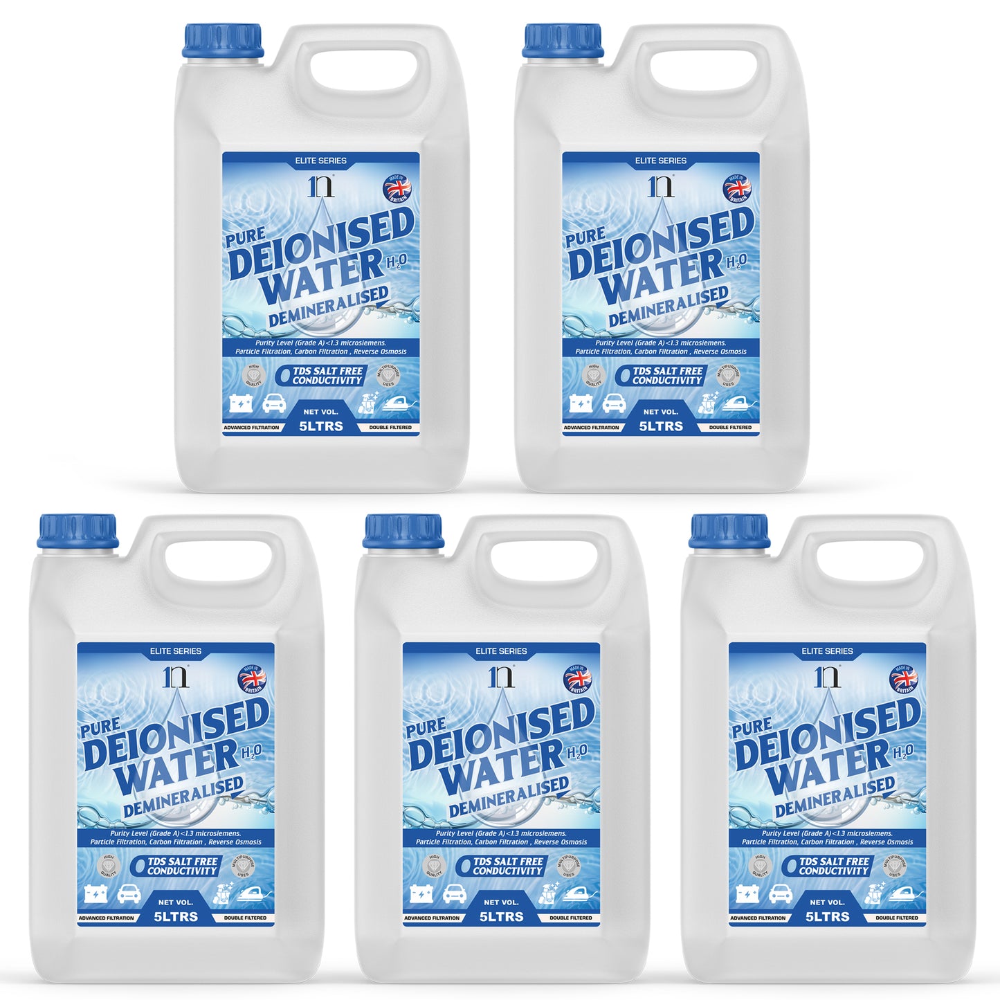 Pure Deionised Water 1L , 2.5L , 5L