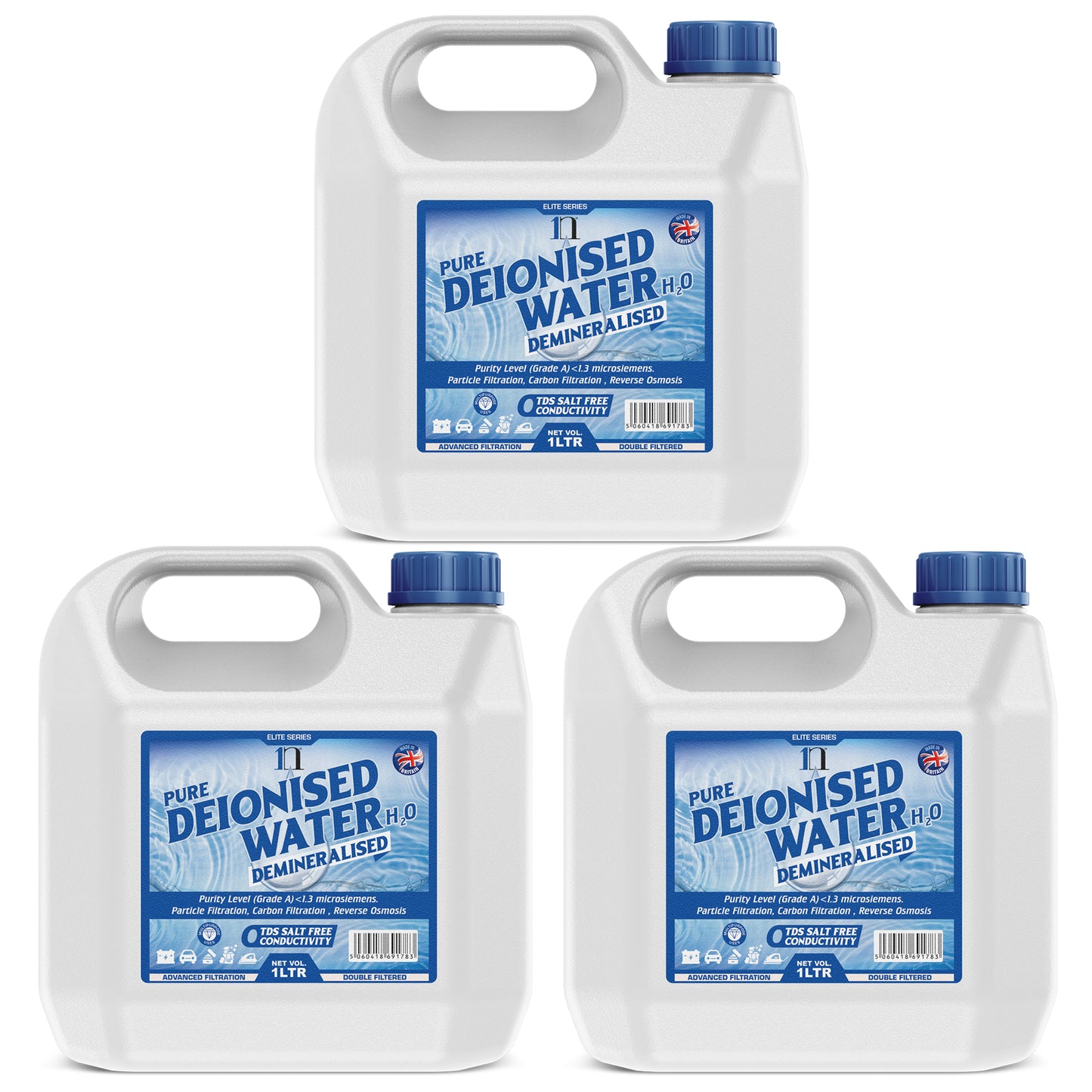 Pure Deionised Water 1L , 2.5L , 5L