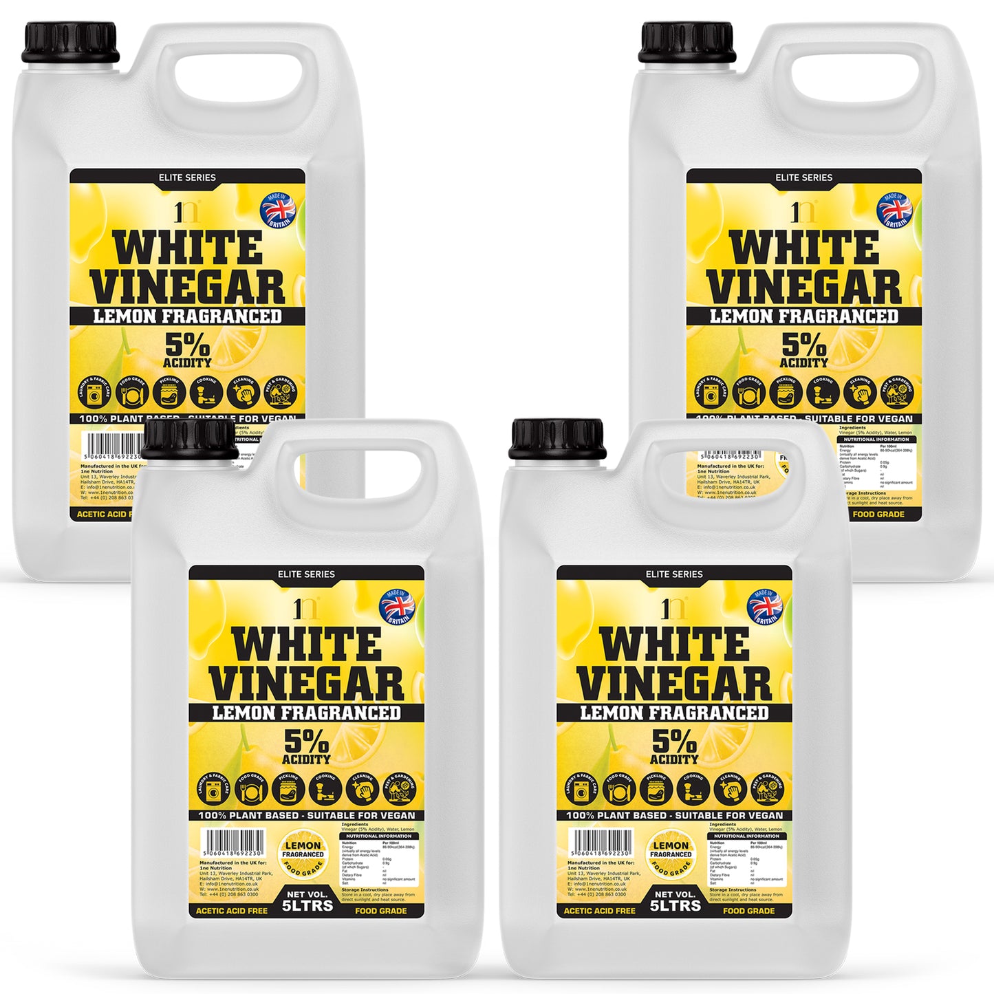 1NE Nutrition White Vinegar 5L 5% – Lemon Fragranced