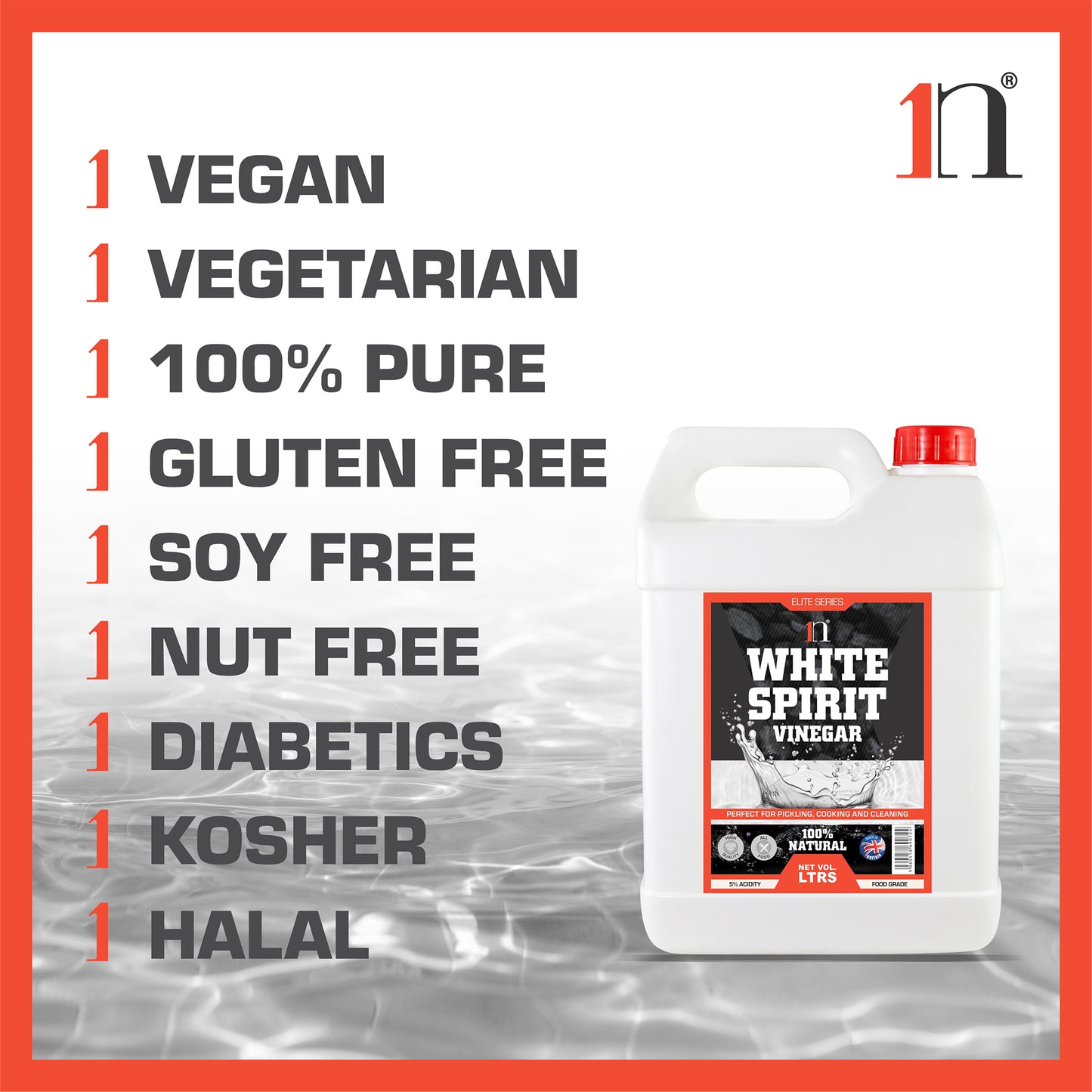 1ne White Spirit Vinegar 5Litre - 5% Strength