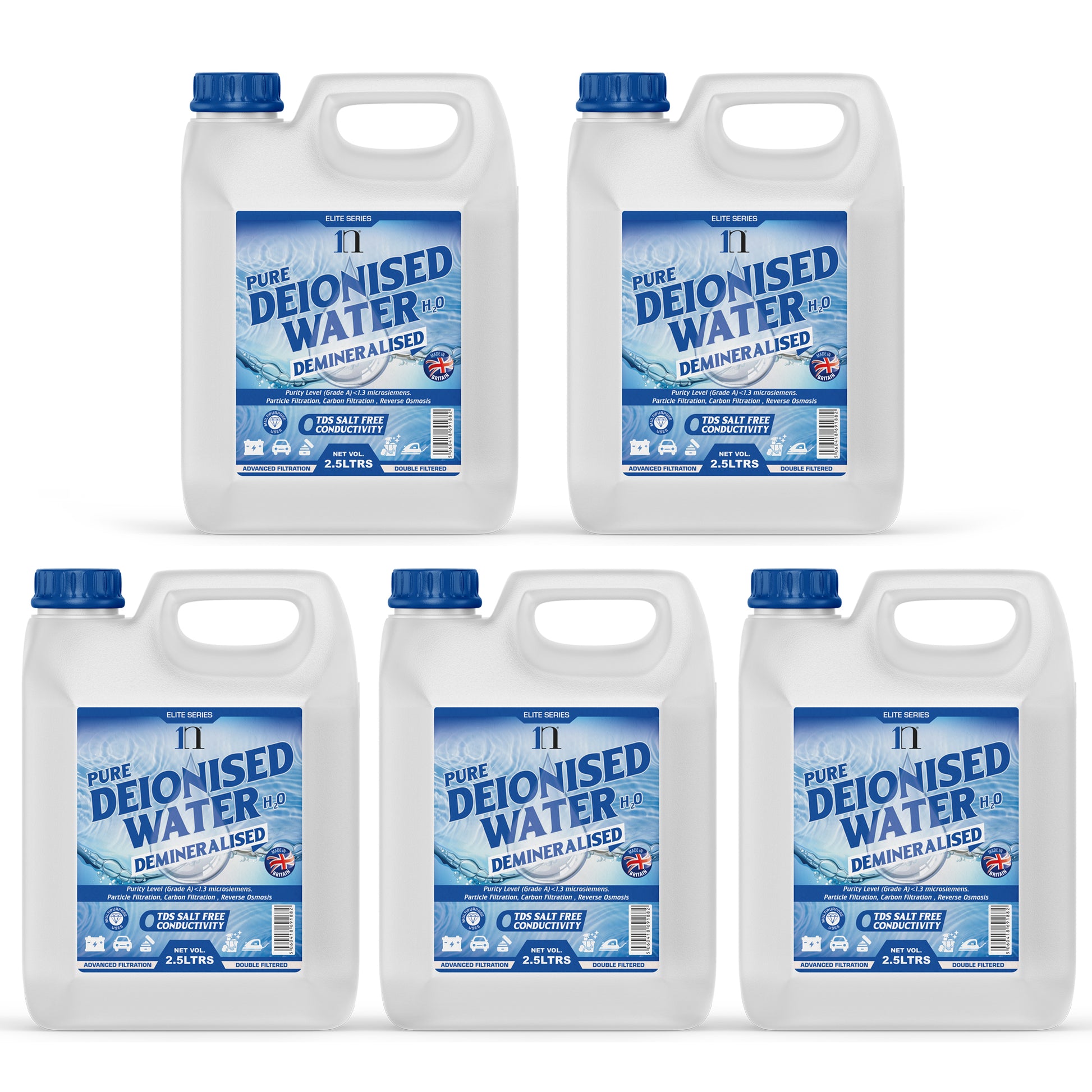 Pure Deionised Water 1L , 2.5L , 5L
