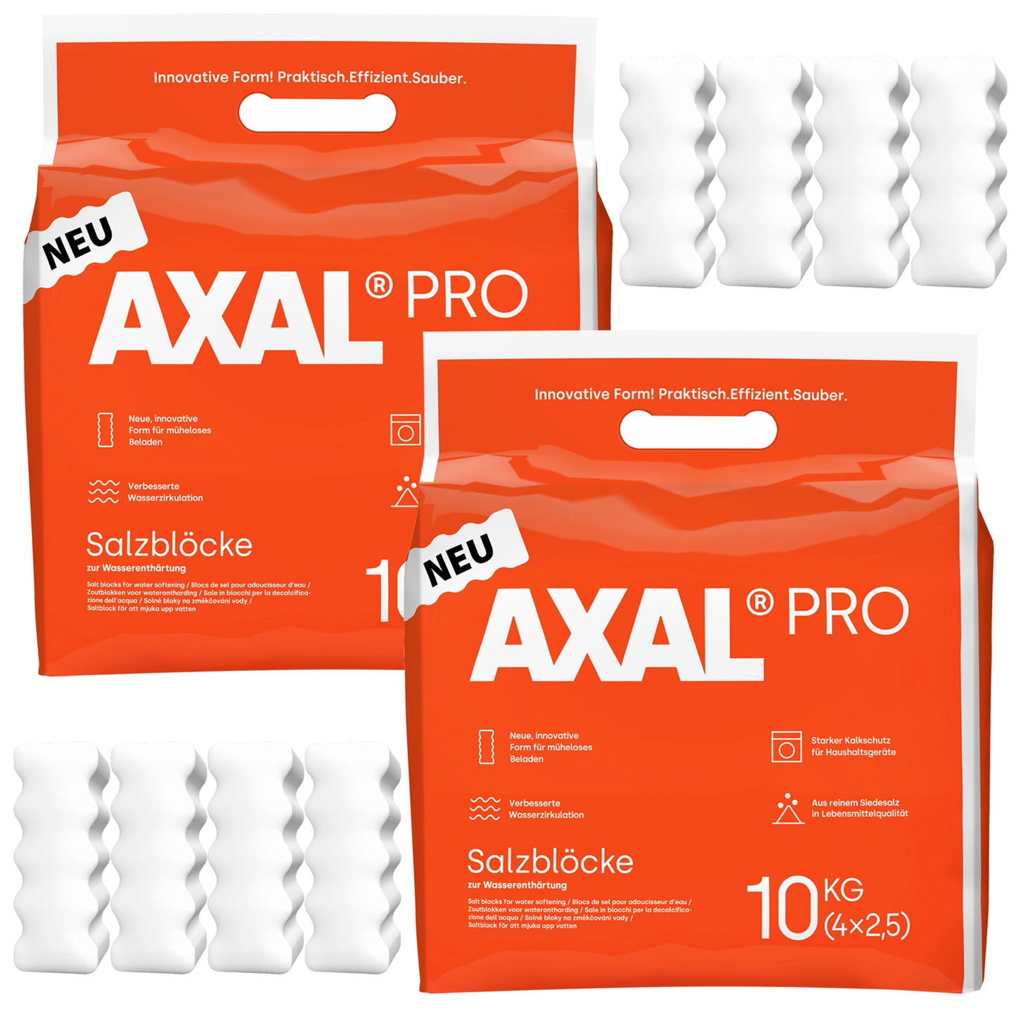 AXAL PRO Vacuum Salt Blocks 4x2.5kg Bag
