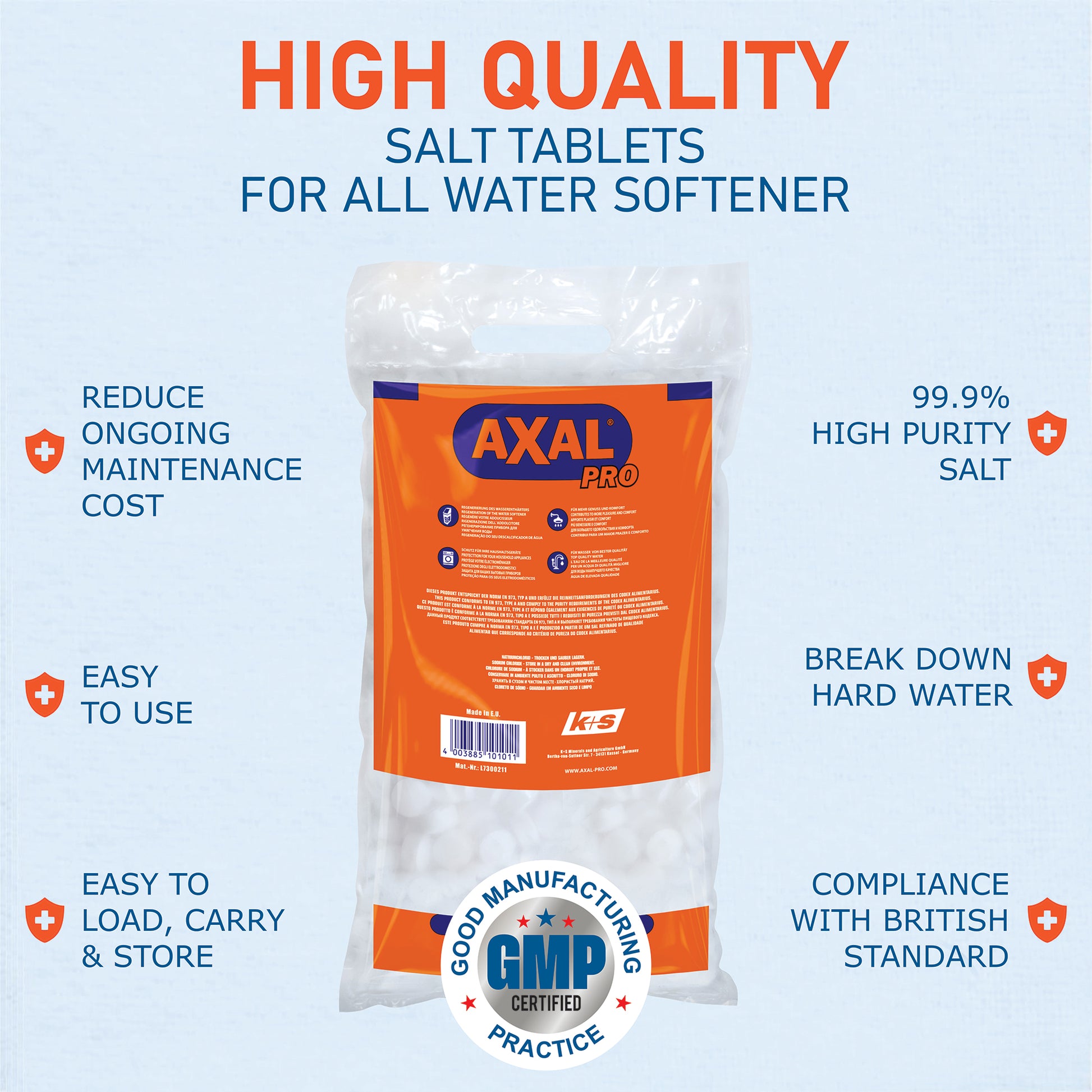 AXAL PRO Vacuum Salt Tablets 10kg Bag