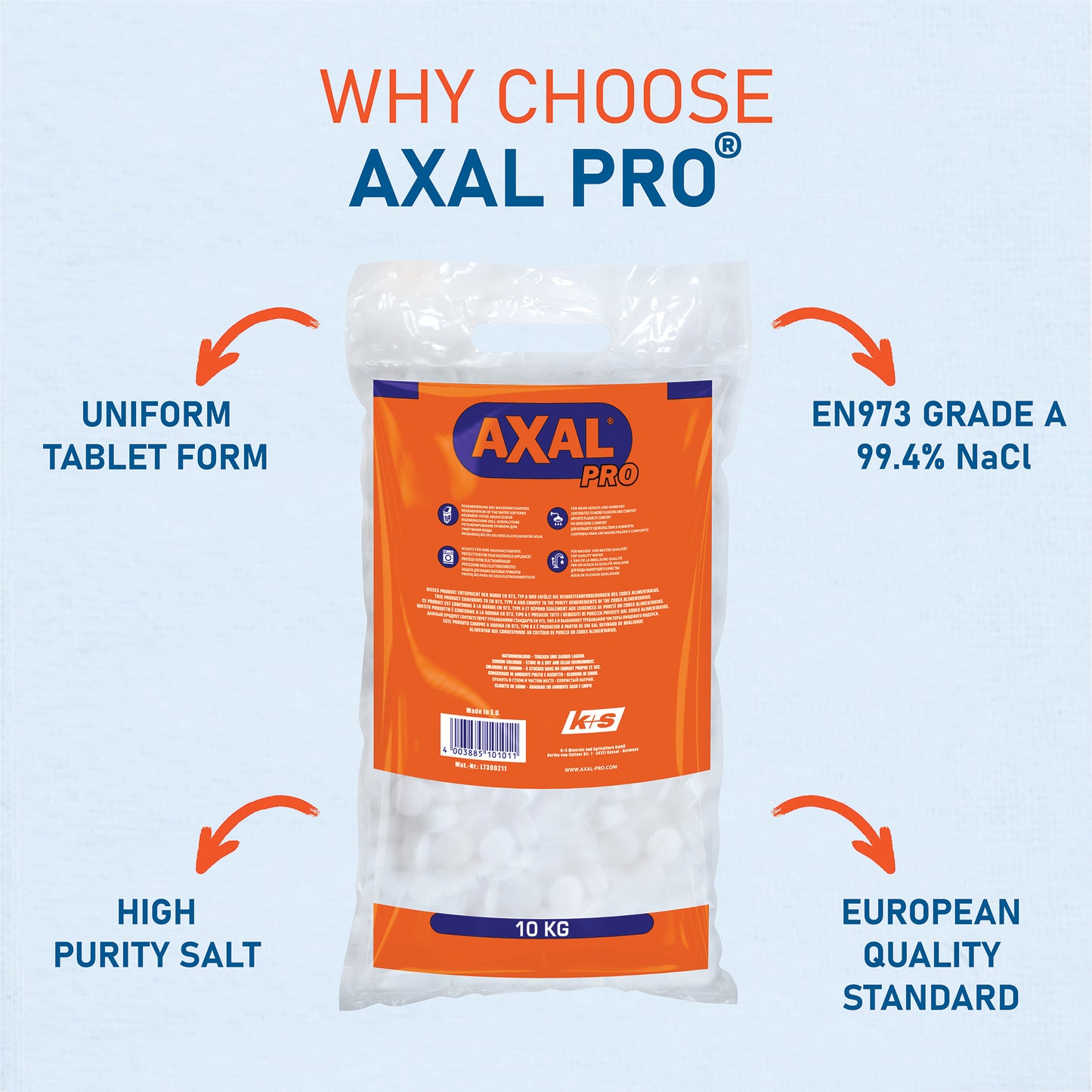 AXAL PRO Vacuum Salt Tablets 10kg Bag