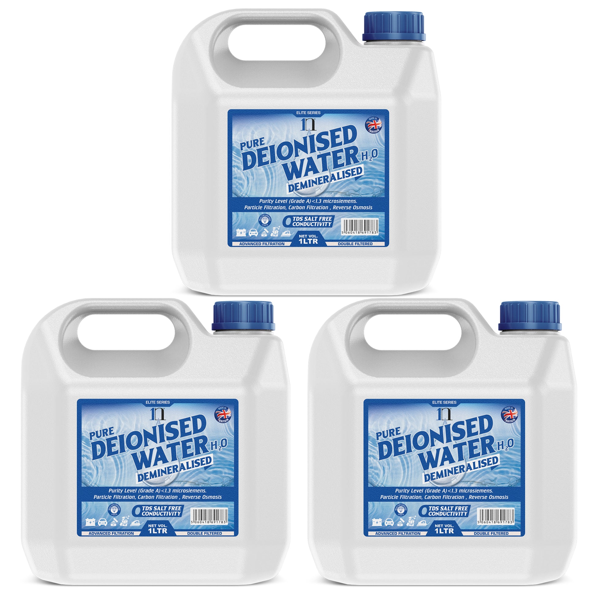 Pure Deionised Water 1L , 2.5L , 5L